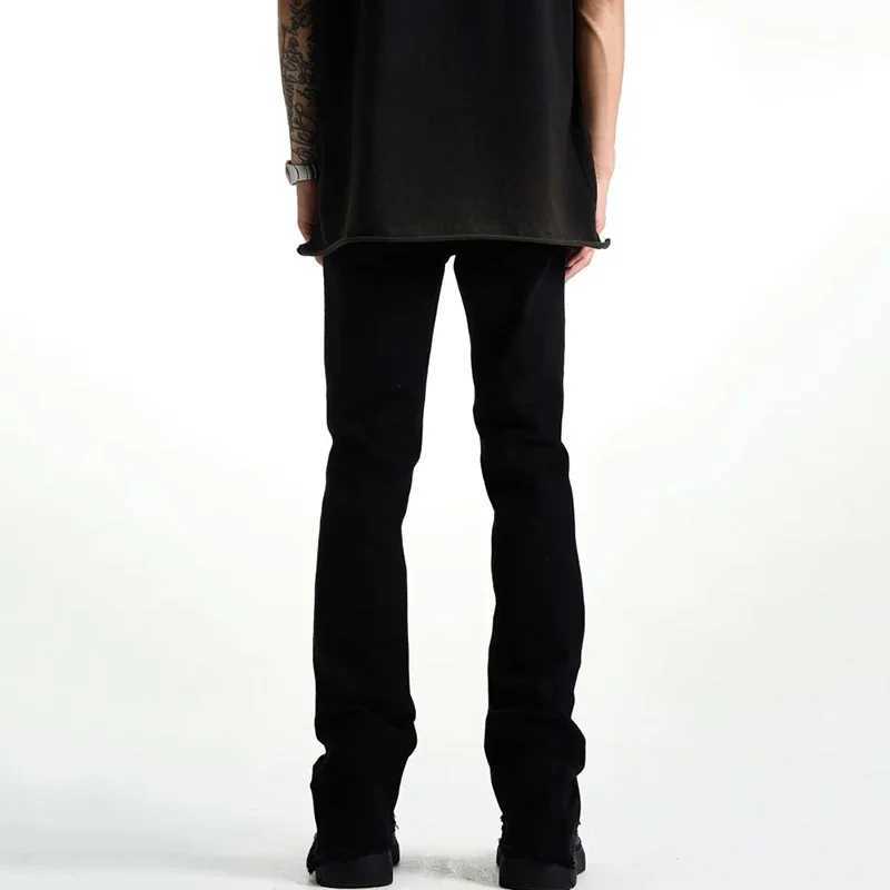 Men Fashion Cool Style High Street Goth Jeans Male Daily Straight Ripped Denim Pants Skinny Casual Bell Bottom Denim Trousers J251016