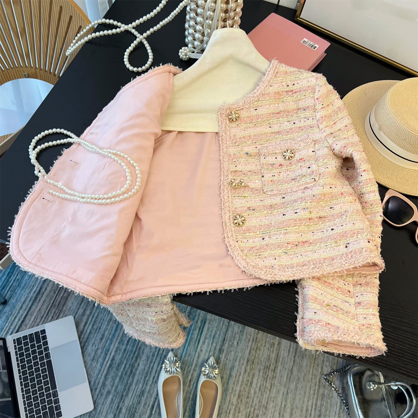2025 Autumn/Winter New Top Luxury Pink Elf French High Quality Designer Jacket Women's Jacket Autumn/Winter New High design end Elegant Social Sh