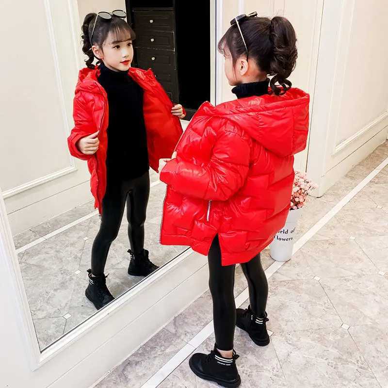 Girls Coat Fashion Down Jackets for Girls Winter Thick Warm Parkas Snowsuit Cute Hooded Childrens Outerwear 9 8 10 12 14 YearsT251016
