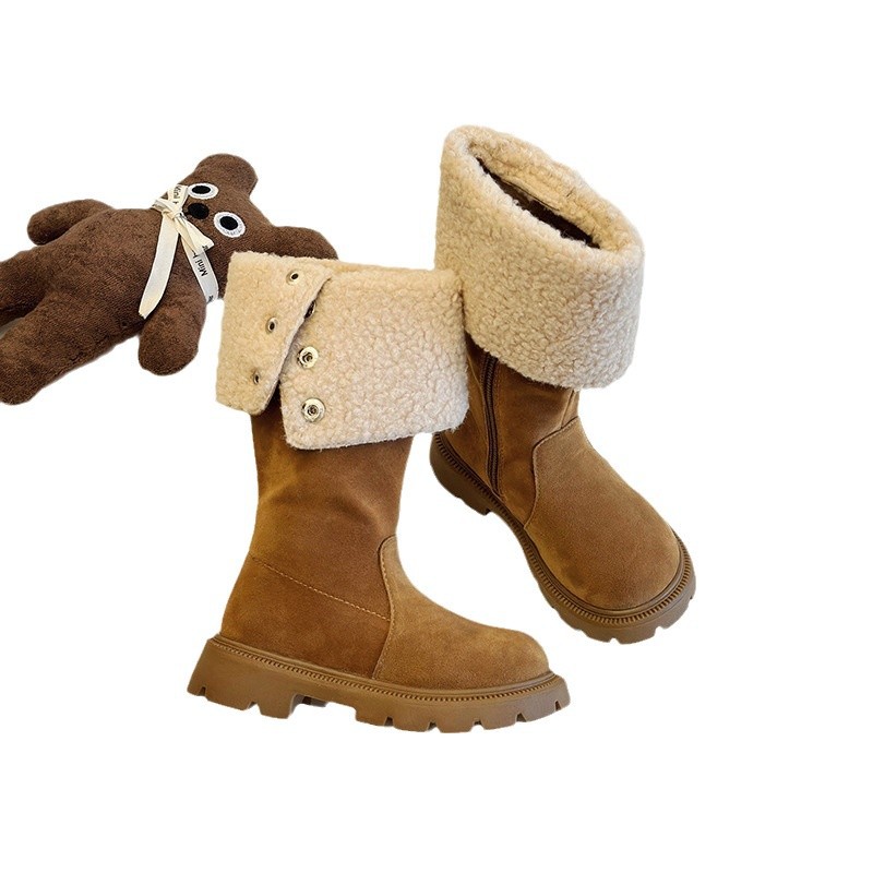Girls Design Kids Fur Plush for Child Girl Toddler Long Tube Boots Walkfashion Sizes US9C-US4Y W dh1922389