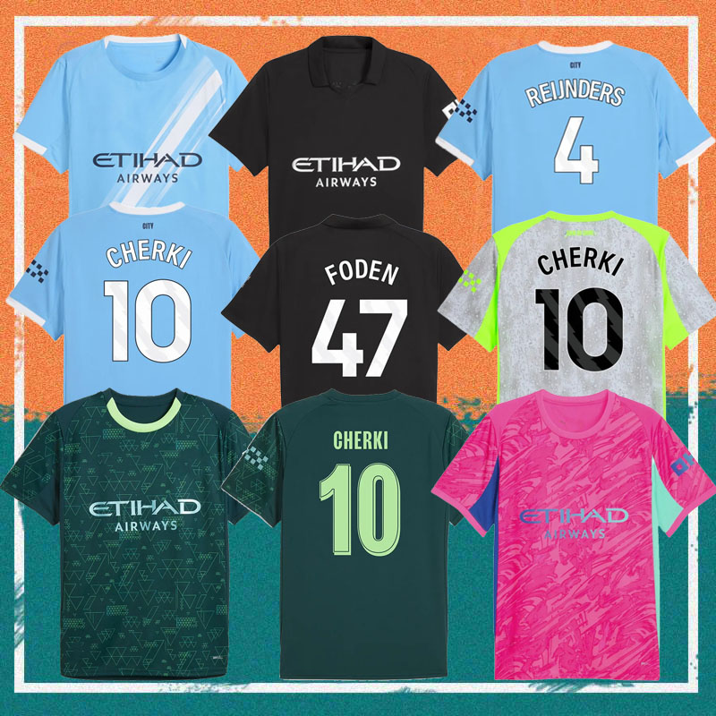 25/26 Man City HAALAND CHERKI soccer jersey 2025 RODRIGO FODEN REIJNDERS MARMOUSH RUBEN BERNARDO GVARDIOL football shirt DOKU STONES SAVINHO NICO football kids kit