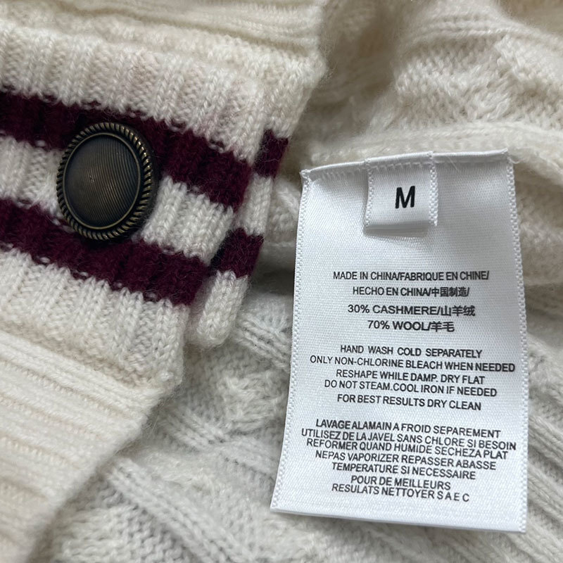 Luxury Designer Women's Cashmere Wool Knit Long Sleeve Cardigan Single Breasted V-Neck Embroidered Sweater Two Colors Fall Winter Loose Fit Cloth