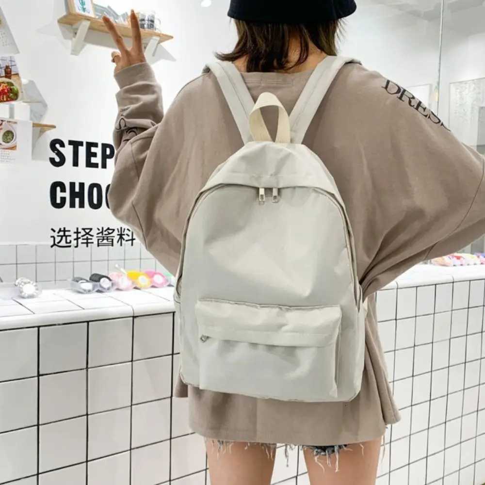 1PC Fashion Solid Color Backpack Gifts Large Capacity Schoolbag Book Bags Simple Travel Backpack School BagsT251016
