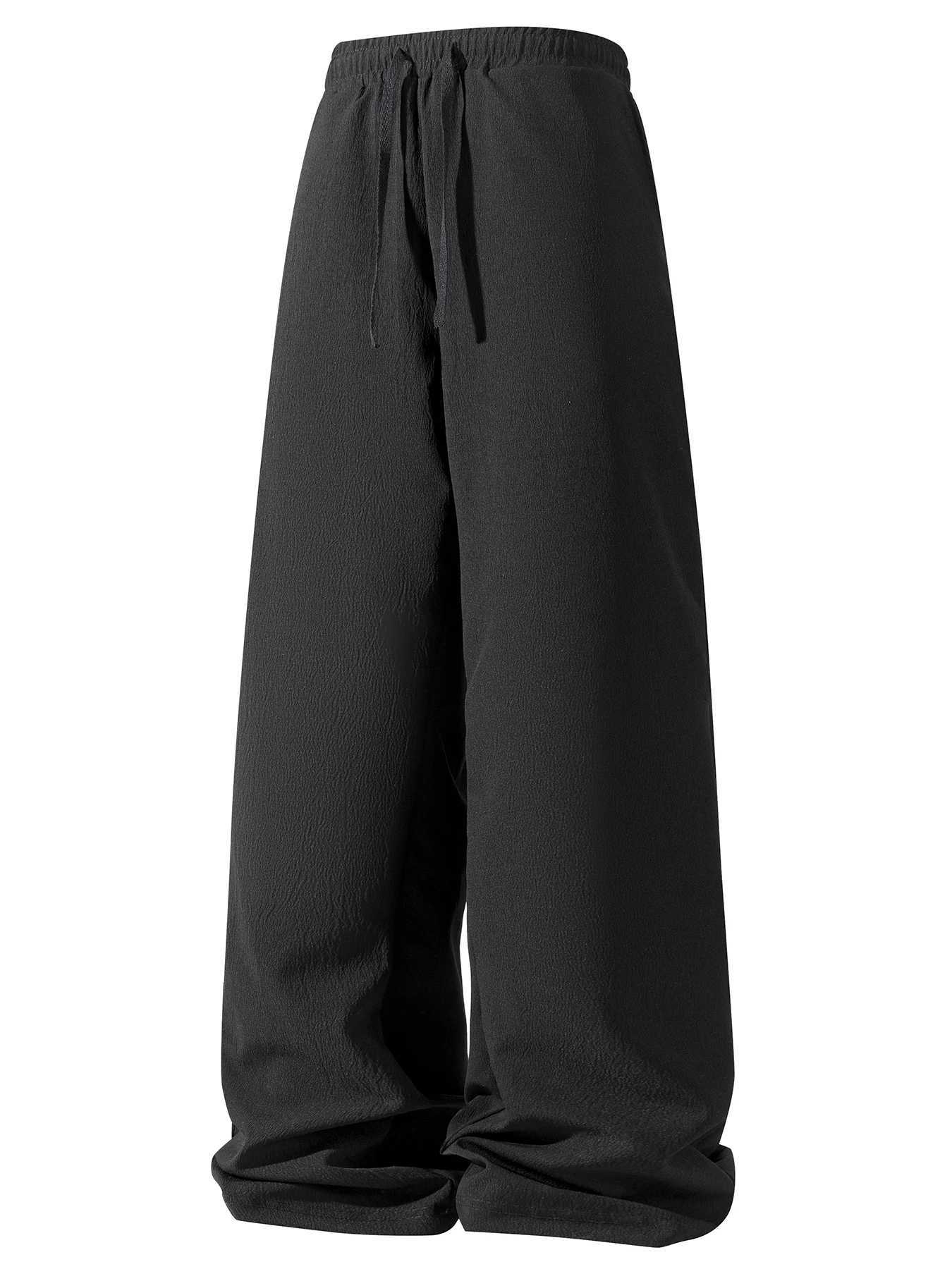 Fashion Mens Wide Pants Oversize Sports Streetwear Summer Male Breathable Loose Trousers Solid Color Sweatpants J251203