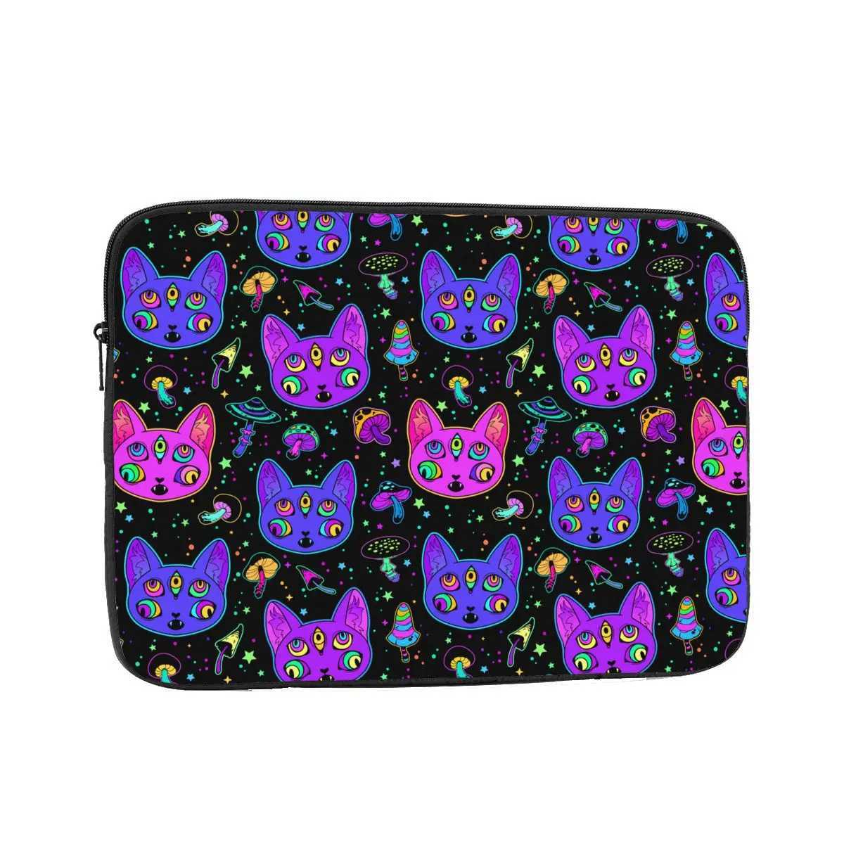 Shockproof Case 12 13 15 17 Inch Men Women Psychedelic Cat Laptop Bag Sleeve Notebook Sleeve Cover BagW251015