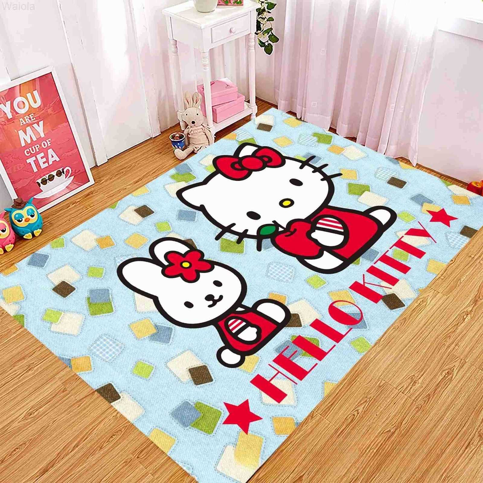 Sanrio Carpet Kawaii Hello Kitty Sweet Anime Cute Home Decoration NonSlip Absorbent Floor Mat Creative Cartoon Rug L251016