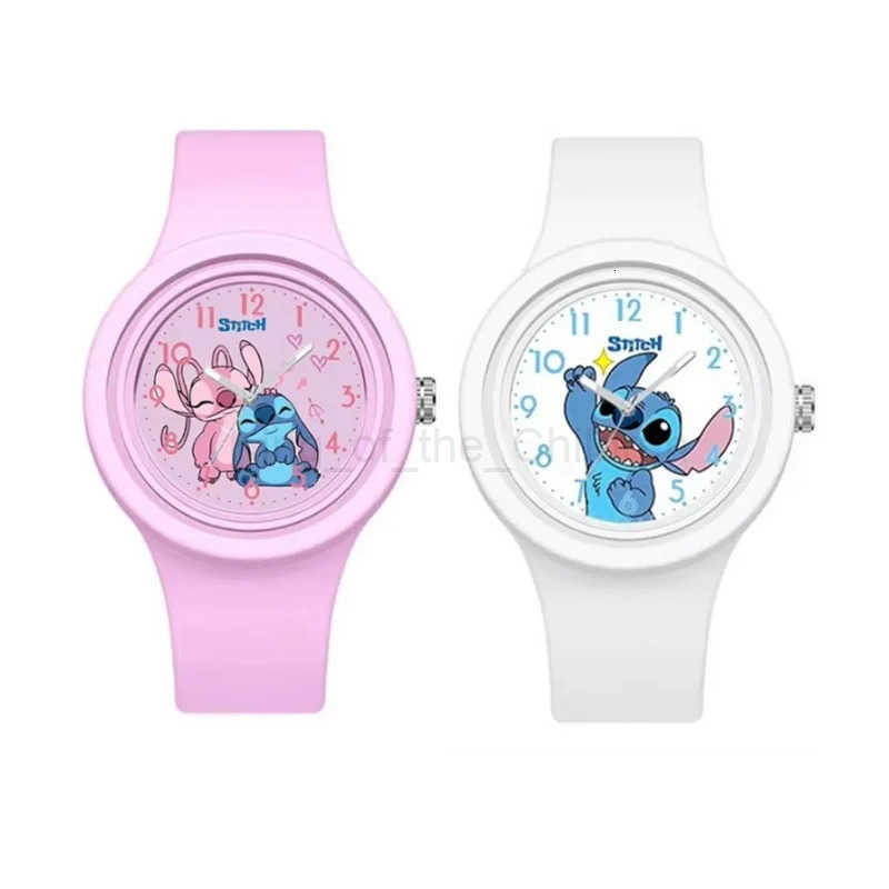 Disney New Stitch Children Watches for Girls Silicone Strap Round Quartz Kids Watch Boys Student Clock Gift Toys Para Ninos H251016