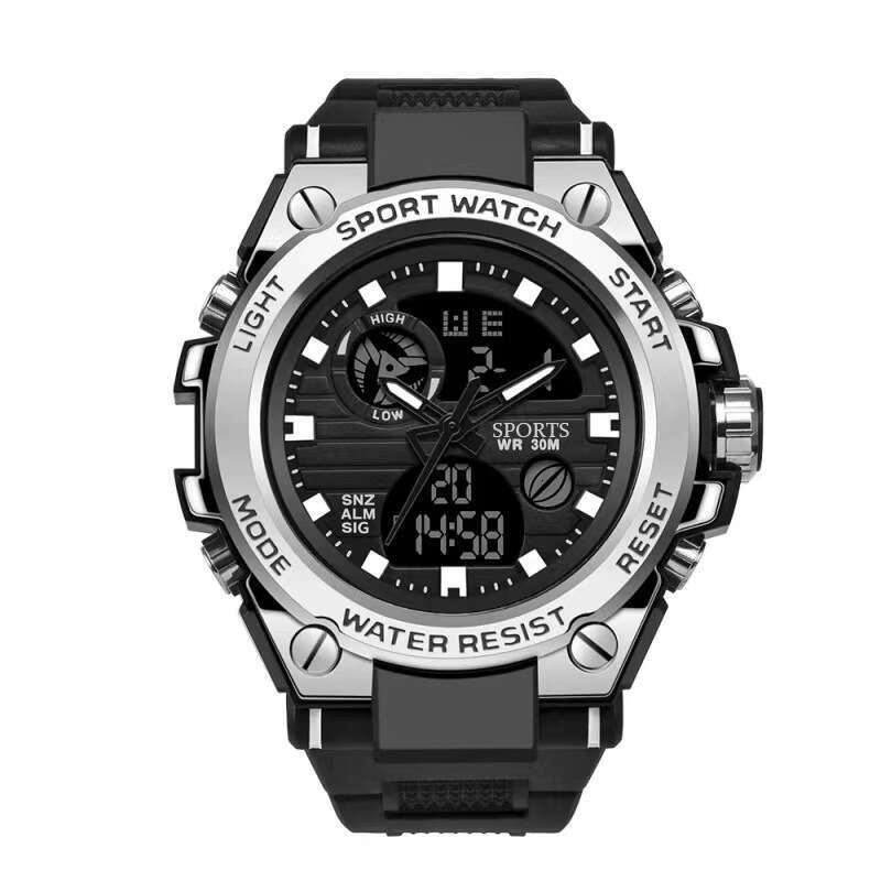 Electronic Watch Men's Version Multi-Functional Youth Outdoor Sports Luminous Student Dual Display