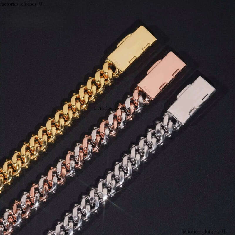 High Quality Hip Hop Jewelry Men Fashion Necklaces 12mm 2 Rows Sterling Sier Iced Out Moissanite Dia Cuban Link Chain