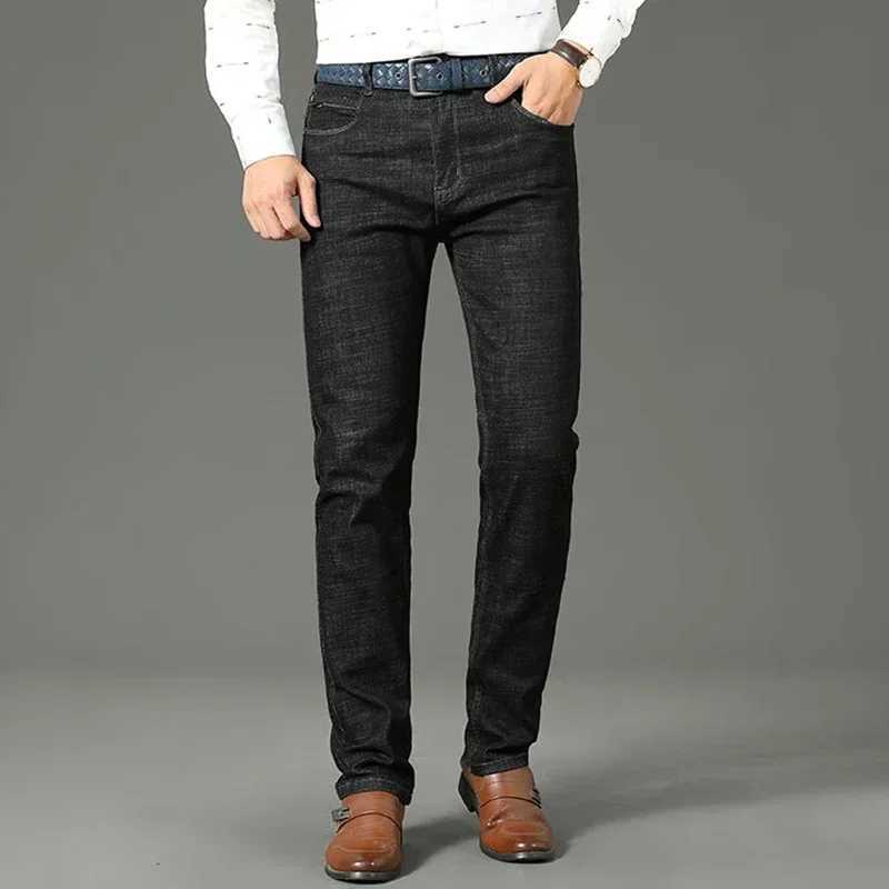 Men Fashion Stretch Jeans Male Classic Business Slim Fit Straight Leg Denim Trousers Solid Casual Long Pants J251016