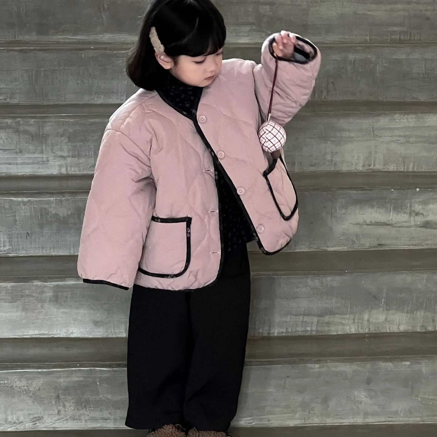 Cotton Coat Autumn and Winter Korean Cute Casual Fashion Allmatch Sweet Round Neck Cotton Coat Girls ClothesT251016