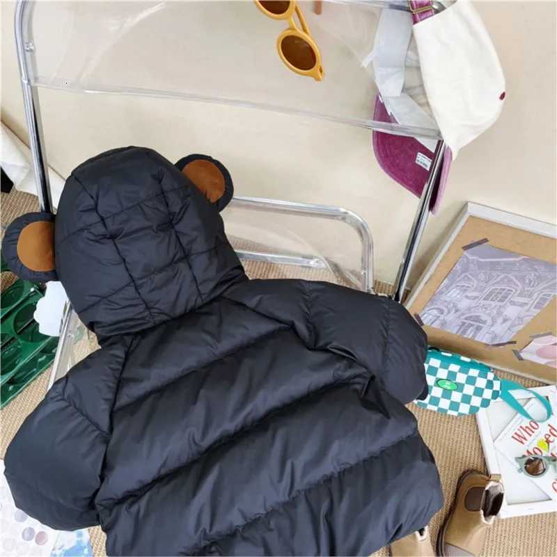 Baby Hooded Boys and Girls MidLength White Duck Down Coat Children Warm Quilted JacketT251016