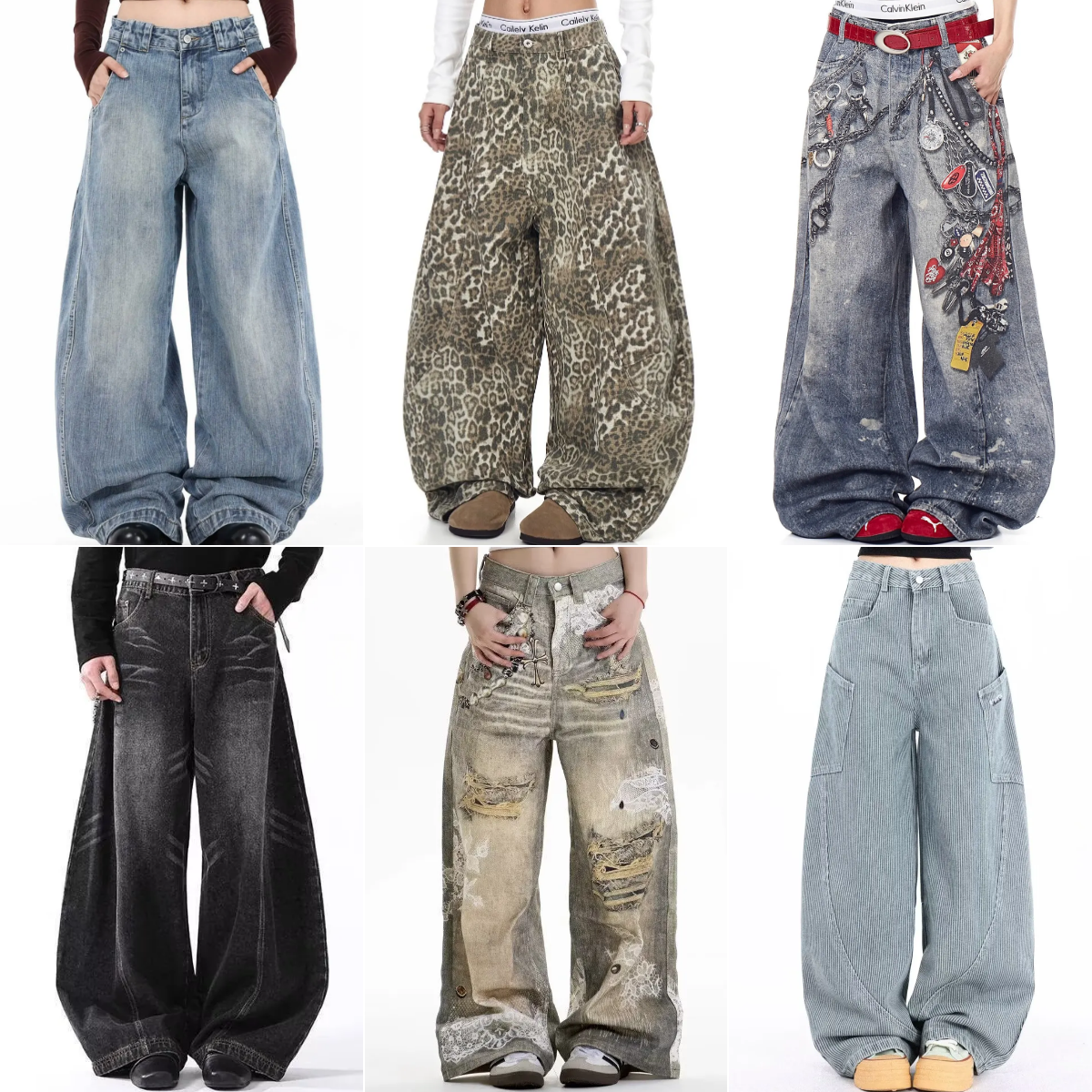 Designer Women's jeans autumn rhinestone multifunctional elegant high-end denim wide leg retro street silhouette curved knife jeans loose wide le