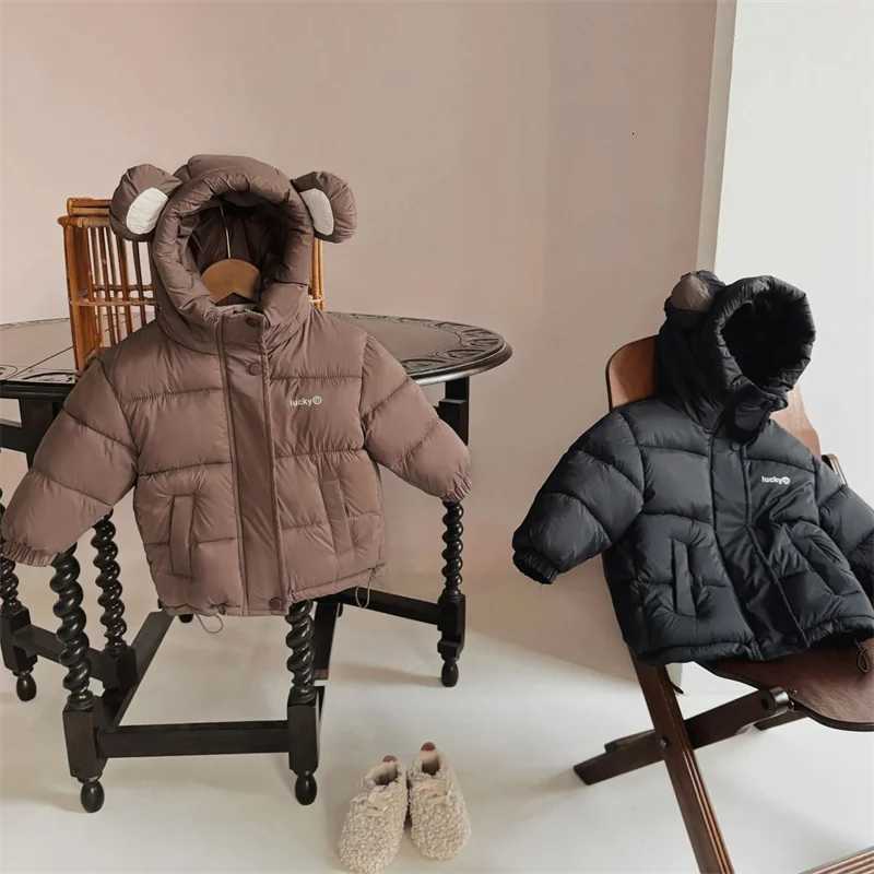 Boys Down and cotton Jacket Windbreak Outerwear 2024 Vintage Thicken Winter Autumn Warm Teenagers Christmas Gift Childrens ClotT251016