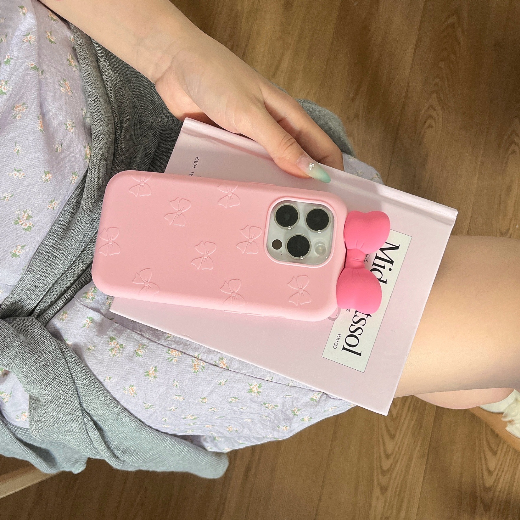 3D Cute Bowknot Case iPhone 17 Pro Max , Apple 16 Pro Protective Cover for Women