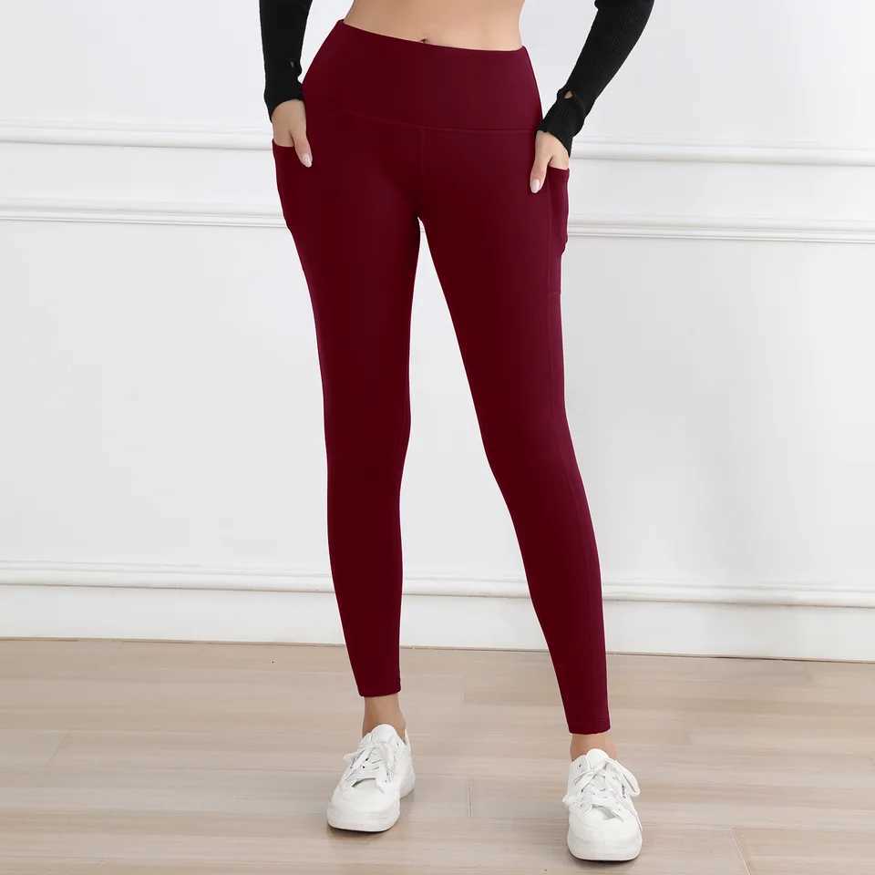Winter Warm Women Leggings with 3 Pockets Fleece Lined Fintness Pants High Waist Butt Lifting Outdoor Sports Legging Casual WearT251016