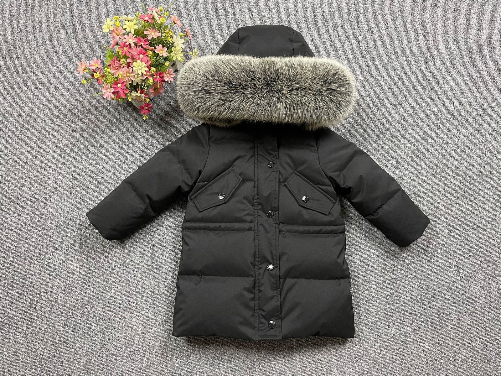 Down Coat Autumn and Winter Waterproof and AntiFouling Children Fur Colla Down Jacket Boys and Girls Outdoor Play AntiDirty Down Jacket 220826