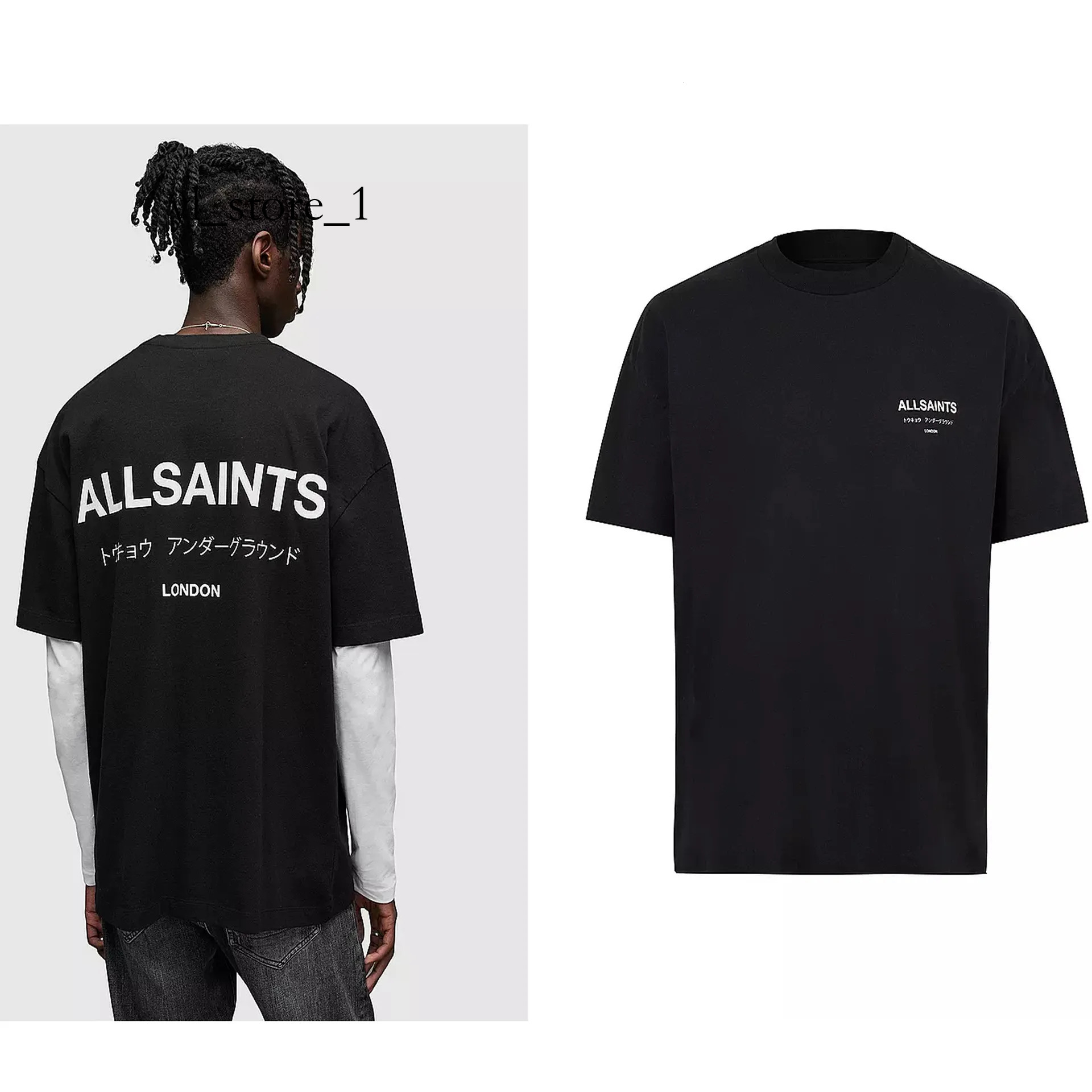 Desiner Mens Allsaint T Shirt High Street Vintage Letter Casual Loose Streetwear Brand Summer Printed Top High Quality Fashion Classic Casual All Saint Tee 894