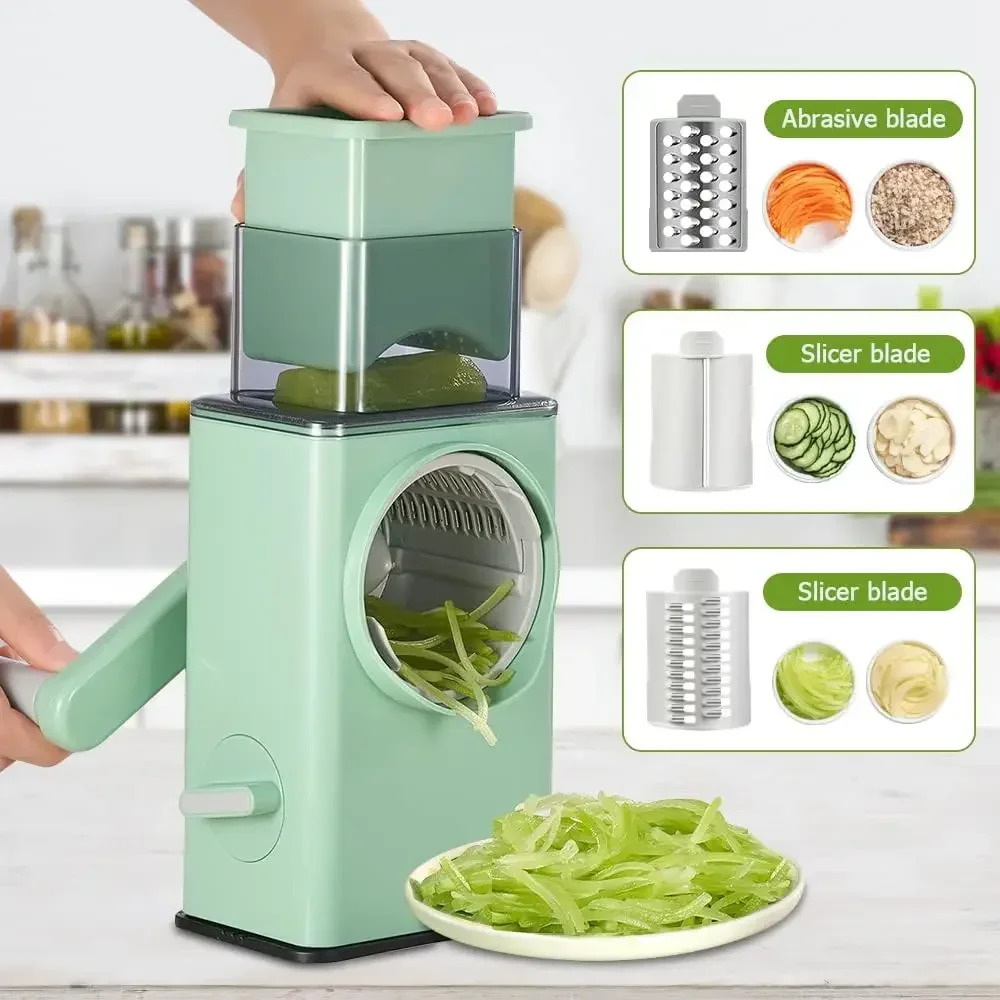1pc Multifunctional Vegetable Slicer Cutter Chopper Graters Shredders Fruit Rotary handle Not Hurting Your Hands Kitchen Tool 251015