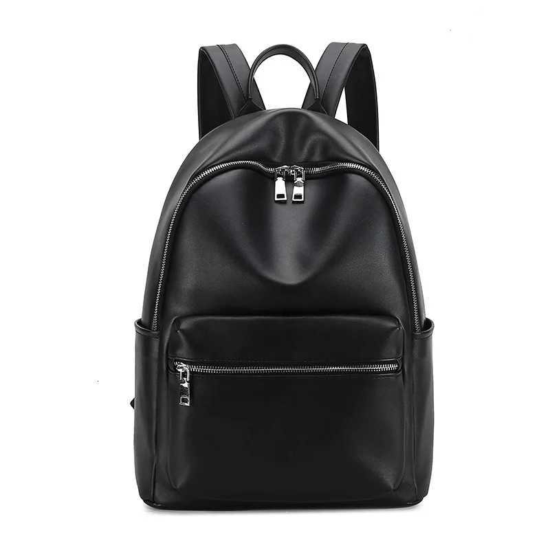 2025 New Vintage Backpacks For Women Large Capacity Pu Leather College Student Schoolbags Solid Color Travel Commuting BackpackT251016