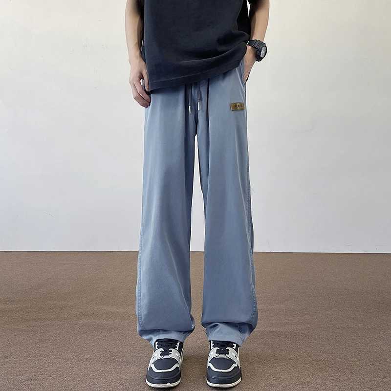 Summer Ice Silk Breathable 195cm Tall Man Pants Extralong Trouser Length 115 Elastic Waist Straightleg Sportswear Casual Pants J251203