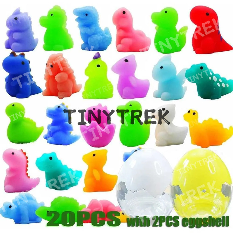 20Pcs For Kids Adults Boys Girls Mochi Squishy Toys Dwe76 Squishies Animals With 2Pcs Dinosaur Egg Party Favors