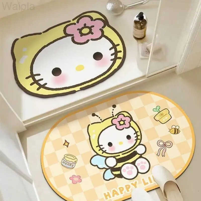 Sanrio Hot Hello Kitty Doormat Foot Mat Carpet Kitchen Bathroom Living Room 2 Sets Household Decoration Kawaii Anime Cartoon New L251016
