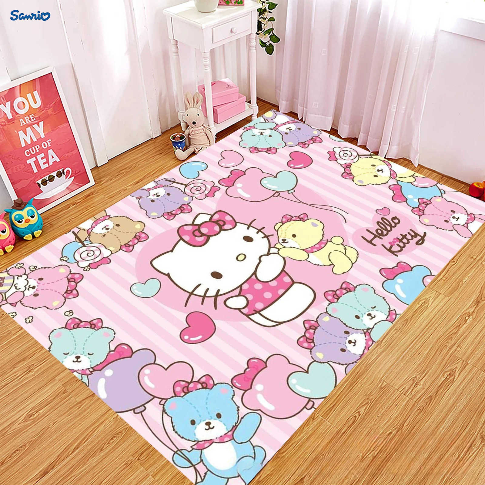 Sanrio Carpet Kawaii Hello Kitty Sweet Anime Cute Home Decoration NonSlip Absorbent Floor Mat Creative Cartoon Rug L251016