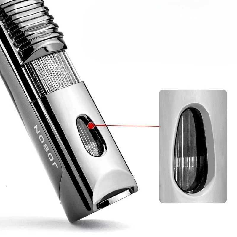 New Creative High end Portable Metal Three Torch Jet Windproof Lighter with Perspective Gas Window Small Tool for Mens Gift C251016