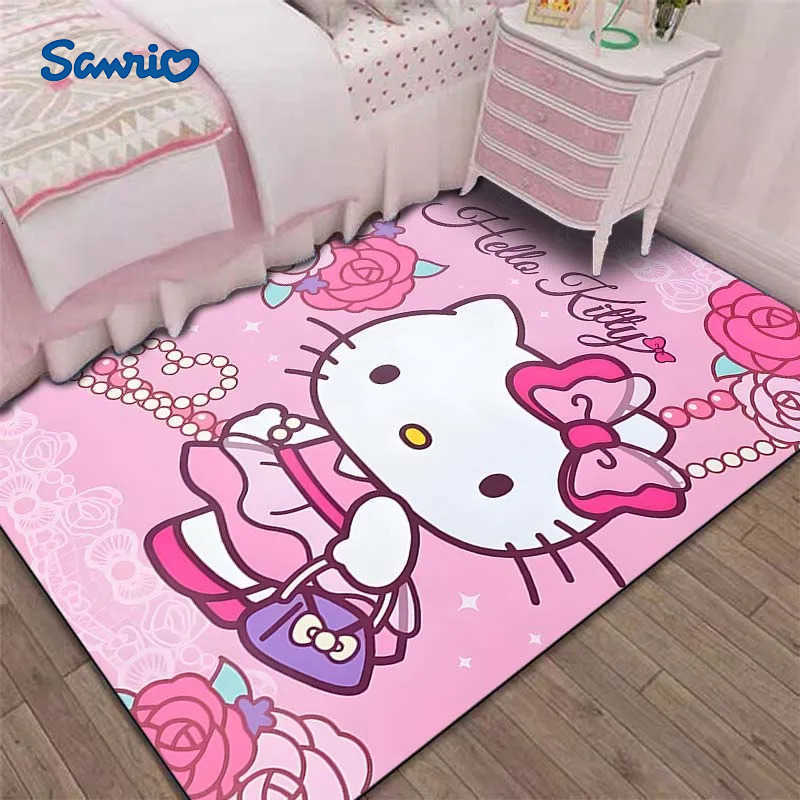 Sanrio Hello Kitty Kawaii Printing Carpet for Living Room Bedroom Sofa Home Girls Room Decor Area Rug Pink Room Decor Play Mat L251016