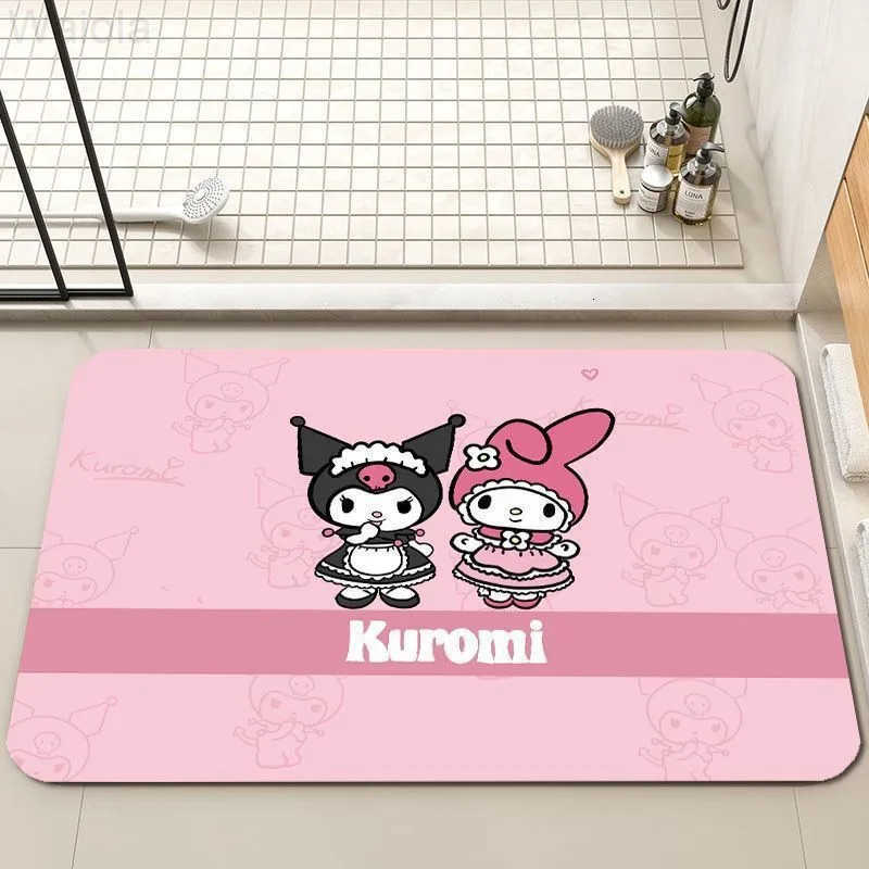 Sanrio Cartoon Kuromi Bathroom Mat Non Slip Bedroom Kitchen Drying Mat Washable Living Room Home Carpet Bath Floor Mat L251016
