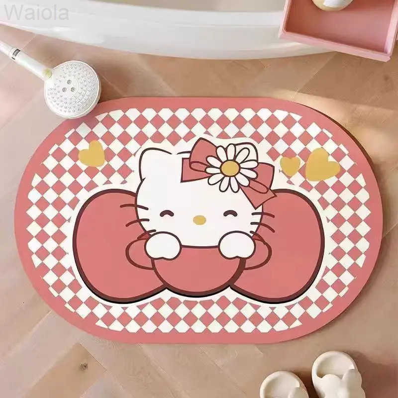 Sanrio Hot Hello Kitty Doormat Foot Mat Carpet Floor Mat Bathroom Kitchen Living Room Decoration Household Kawaii Anime Cartoon L251016