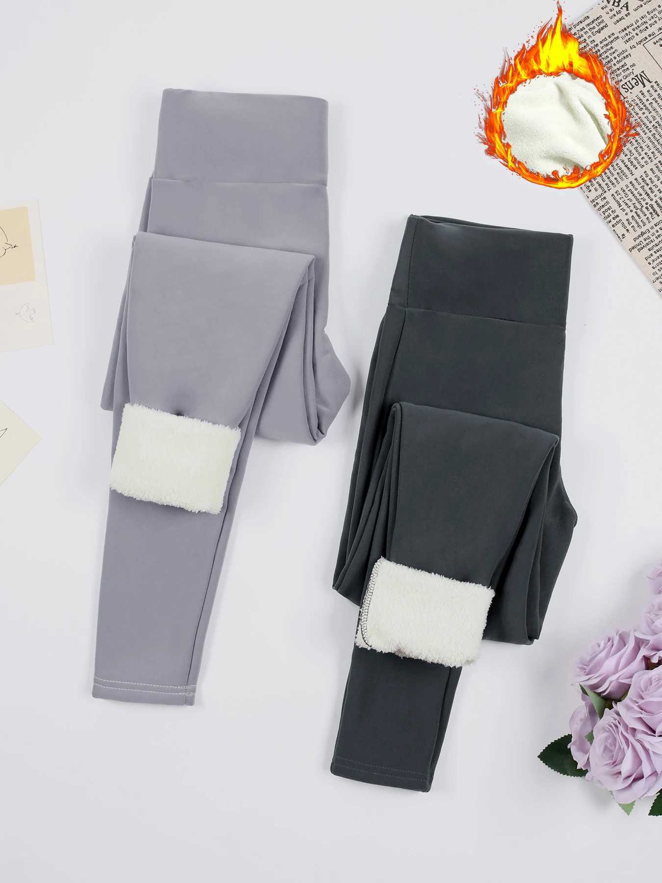 Women Winter Thicken Warm Leggings Lamb Cashmere Leggings High Waist Fleece Elastic Tights Warm Tights Pants Slim Velvet LeggingT251016