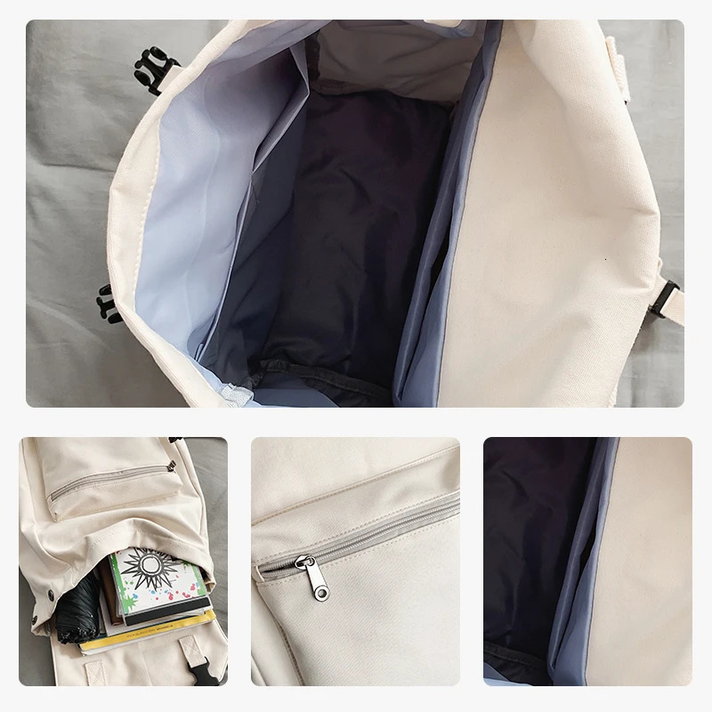 Canvas Schoolbag Female College Student Junior High School High School Student Large Capacity Backpack Backpack 251104