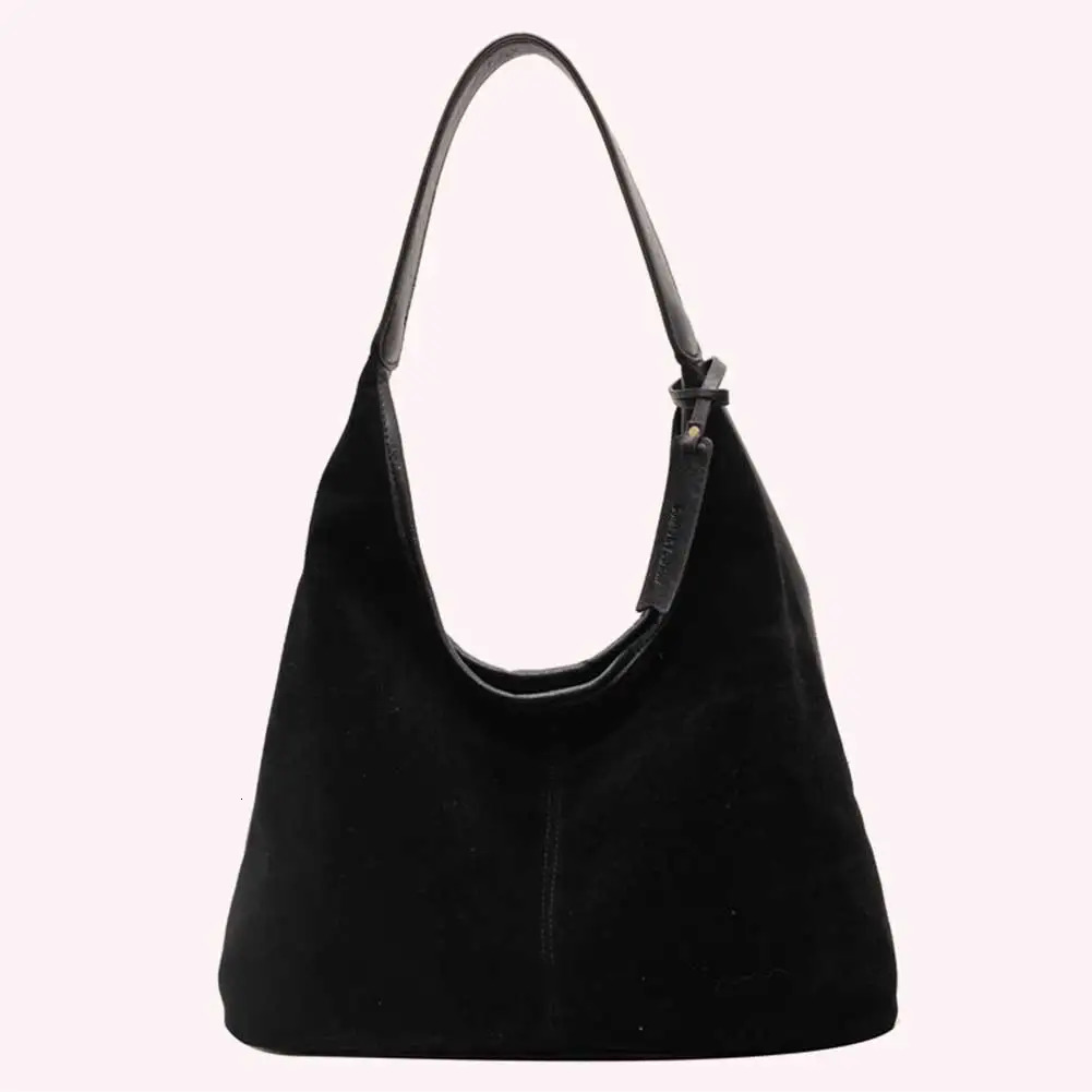 Women Suede Tote Bag Magnetic Closure Shoulder Slouchy Retro Handbag Large Capacity for Work Travel 251014
