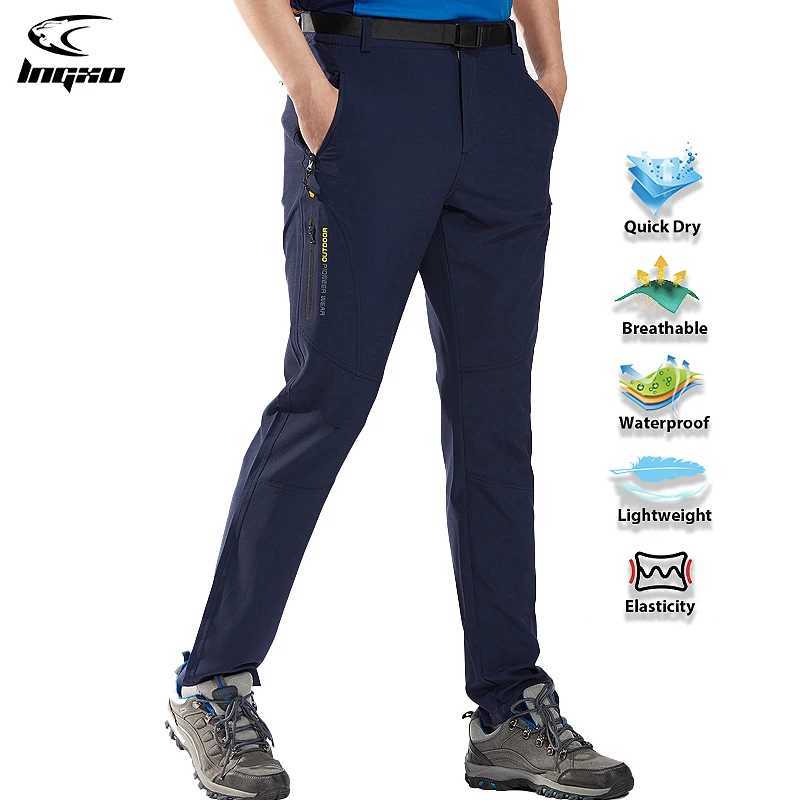 LNGXO Waterproof Hiking Pants Men Quick Dry Trekking Camping Climbing Running Outdoor Rain Pants Stretch Breathable Trousers Men J251203