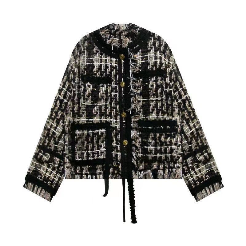 2025 Autumn/Winter New Top Designer Jacket Thick Craftsmanship Woven Tassel Luxury fashion Style Short Coat with Lining Thick Women's Korean Soft