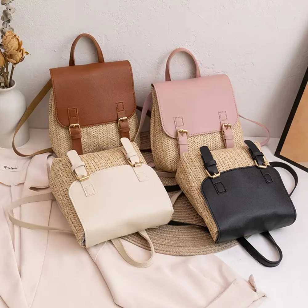 Wholesale Handbags Trendy Lady Backpack Woven Stitching Shoulder Bag Foreign Trade Crossborder Backpack WomenT251016