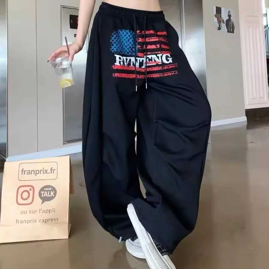 Autumn and Winter Patten Printed Pants Y2K Vintage Baggy Streetwear Straight Sportpant High Waist Casual Jogging Sweatpants J251203