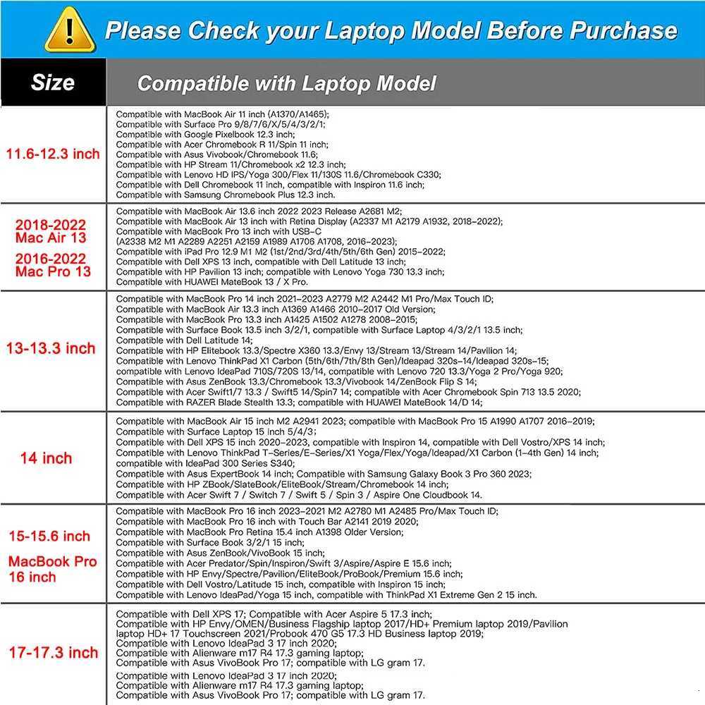 Laptop Sleeve Bag for MacBook Air Pro 11 12 13 14 15 16 inch M1 M2 M3 M4 HP Dell Asus Notebook Tablet Briefcase PC Case CoverW251015