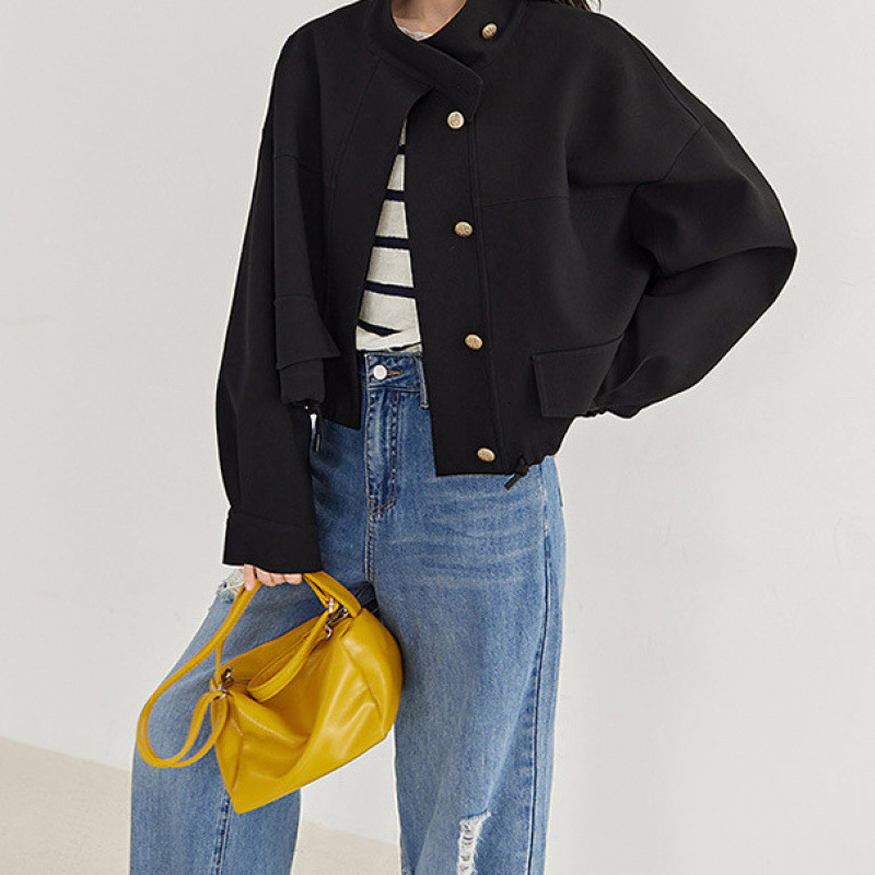 design 2025 autumn and winter new top favorite elegant stand collar luxury women's short windbreaker designer jacket drawstring high-end commutin