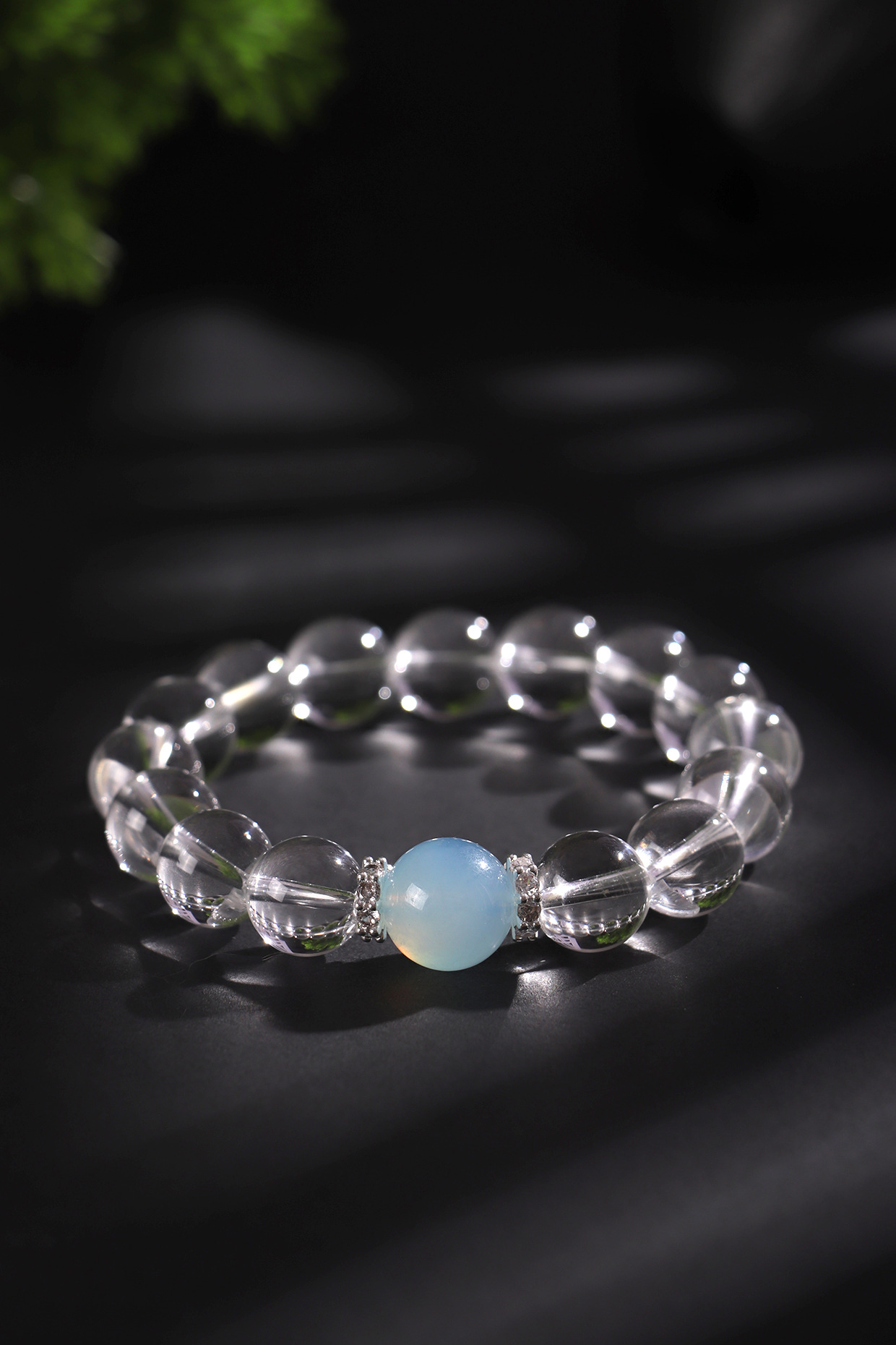 Spiritual bracelet White Crystal Beaded Bracelet for Women (8/10/12mm) - Stylish, Luxe Aquamarine Bracelet Jewelry