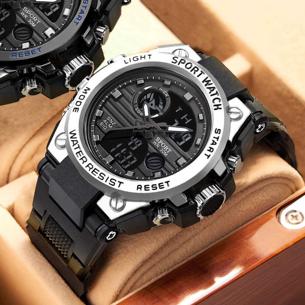 Electronic Watch Men's Version Multi-Functional Youth Outdoor Sports Luminous Student Dual Display
