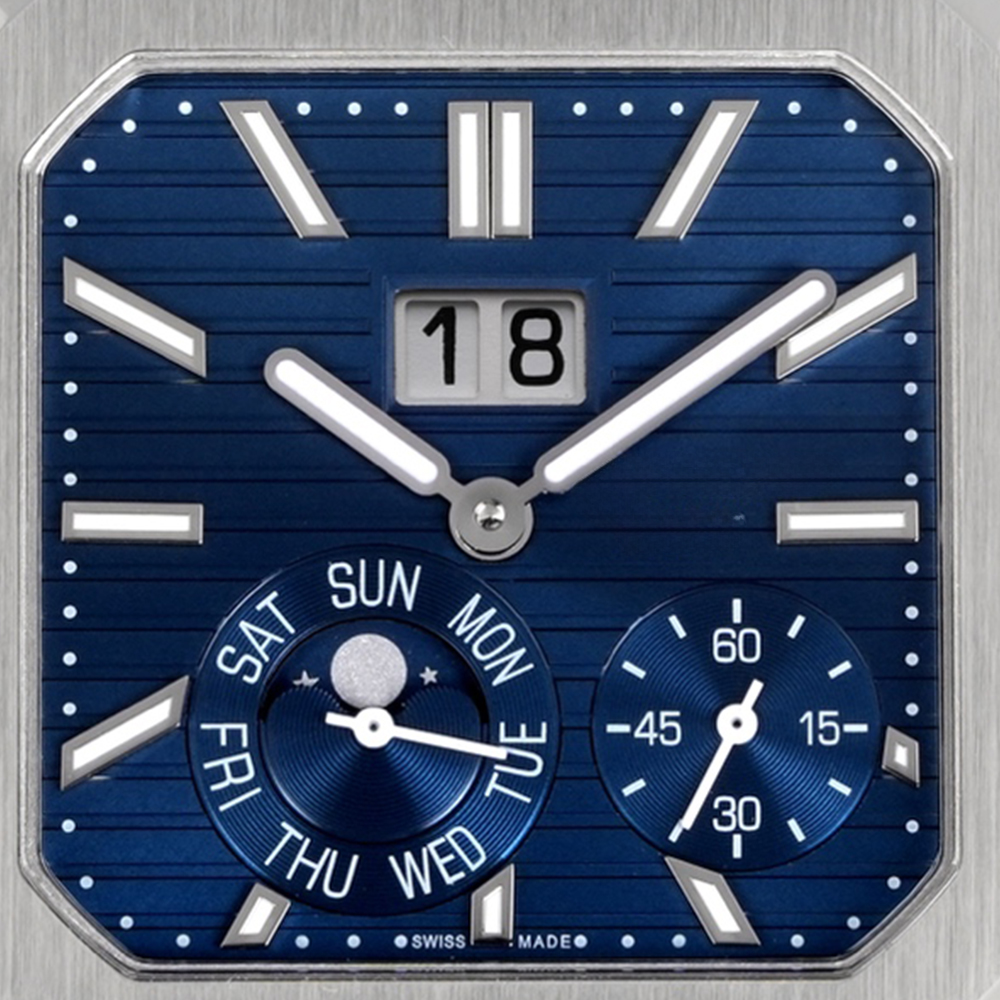 5822 Cubitus Sunburst Blue Mens Watch Stainless Steel Automatic Square Design Luxury Wristwatch Sapphire Crystal