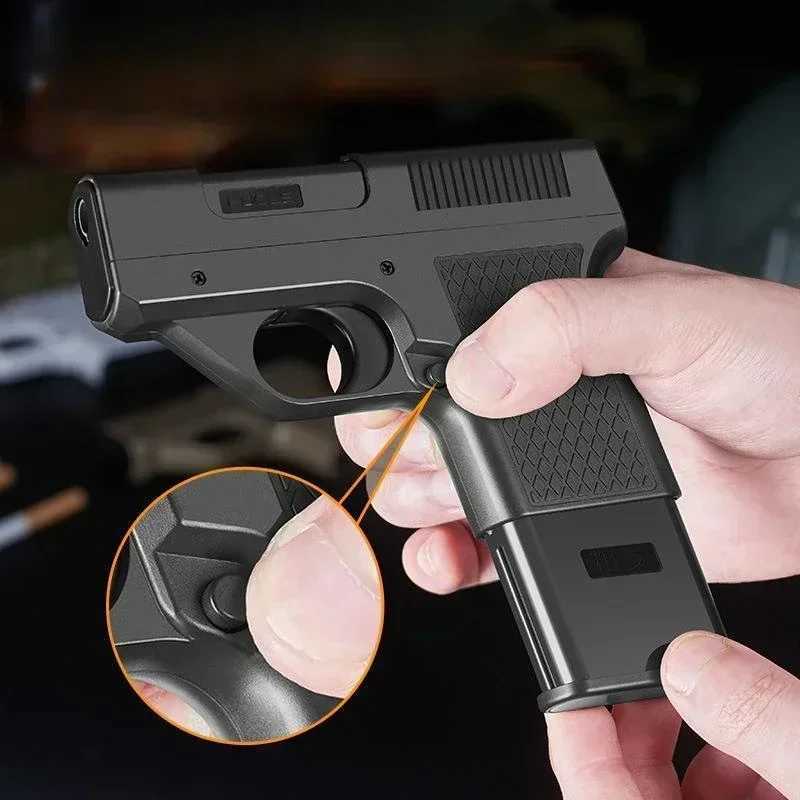 2023 New Clip Gun Type Butane Gas Lighter Three Capacity Cigarette Holder Windproof Jet Blue Flame Lighters Mens Gifts NO GAS C251016