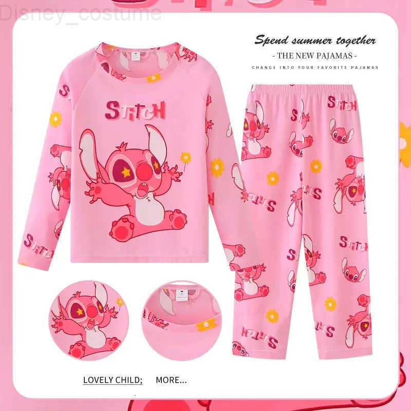 Disney Stitch Children Pajama Sets Suitable Comfortable Soft Print Kids Night Clothe Set Colorful Causal Homewear Autumn Winter H251016