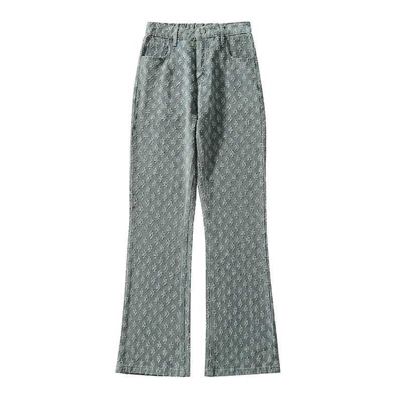 American Street Jeans Men Retro Embroidered Print Denim Trousers Fashion Brand Jacquard Design Mens Y2K Wide Legs Hip Hop Jeans J251016