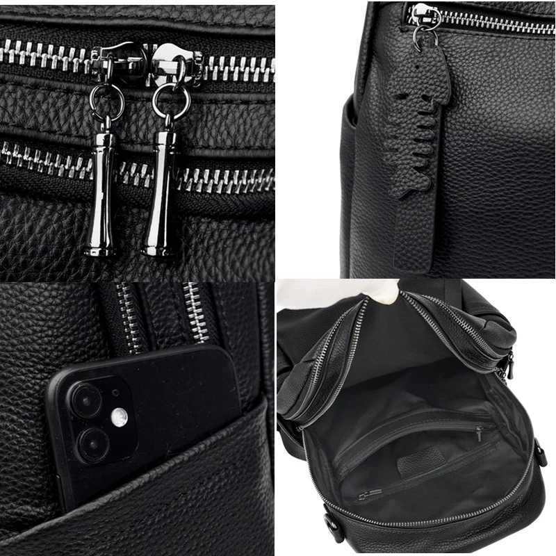 Women Soft Genuine Leather Backpacks Purse Antitheft Fashion Rucksack Multifunction Travel Shoulder Bags Back pack for FemaleT251016