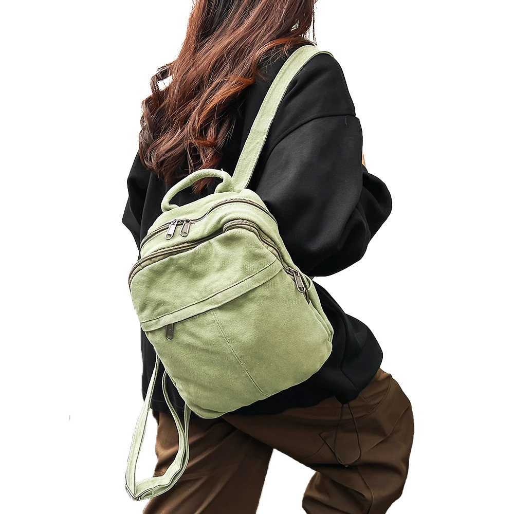 Canvas Women Small Backpack Korean Vintage School Mini Backpack Women Bagpack Female Solid Girl mochilasT251016