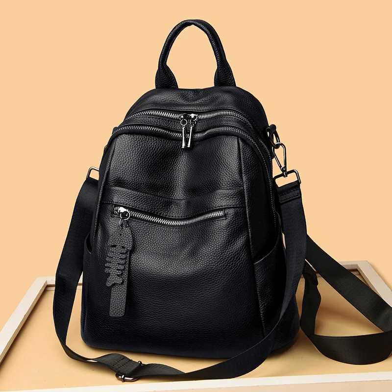 Women Soft Genuine Leather Backpacks Purse Antitheft Fashion Rucksack Multifunction Travel Shoulder Bags Back pack for FemaleT251016